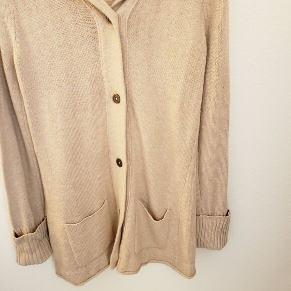 Eddie Bauer Soft and Cozy Tan Lambswool Blend Long Sleeve Cardigan Size XXLT  NW - Picture 3 of 12